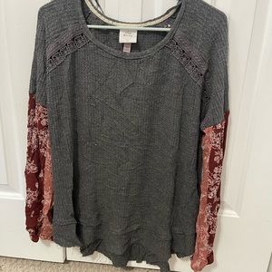 Mixed Material Boho Top | Knox Rose